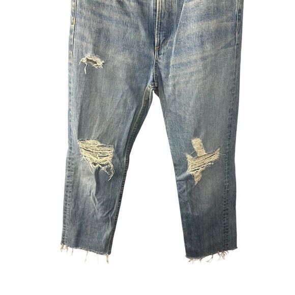 Rag & Bone Revolve Distressed Raw Hem High Rise Straight Shaker Jeans Size 29 - Picture 6 of 15